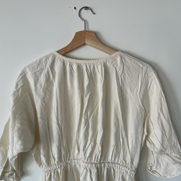 Zara TRF Midi Cream Dress Size Medium - Picture 9 of 11